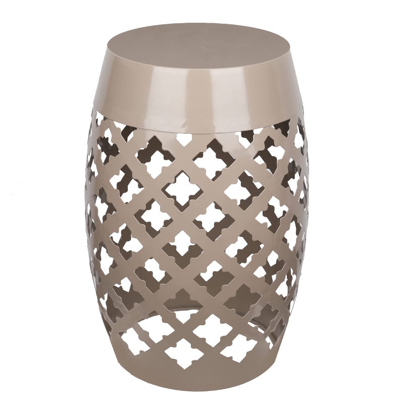 Vipush Vipush Outdoor Lace Cut Iron Side TablePatio Garden Stool Coffee End Table Nightstand for Small SpacesLiving RoomFront PorchPoolsideBrown 