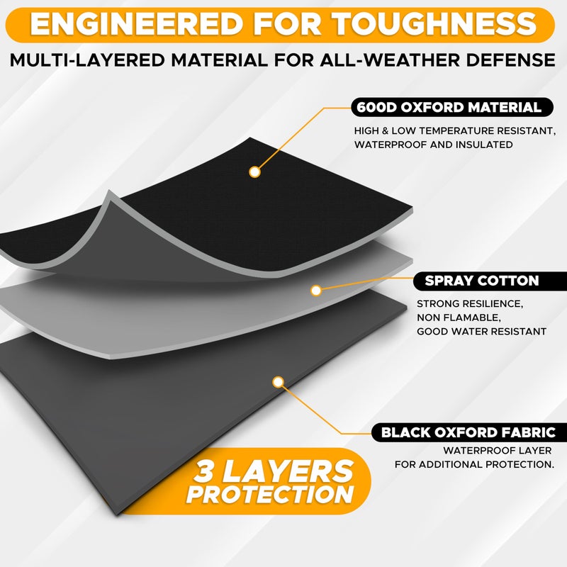 EcoNour Snow Cover for Toyota Tacoma | Heavy-Duty Windshield Cover for Ice and Snow Protection | 600D Oxford Winter Car Cover with S-Hook Straps - Image 5