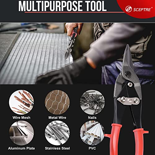 SCEPTRE Aviation Snip Or Tin Cutter for Wire Cutting, DIY & Industrial Use, Metal Cutting Steel Alloy Cutter Hand Tool - Image 4