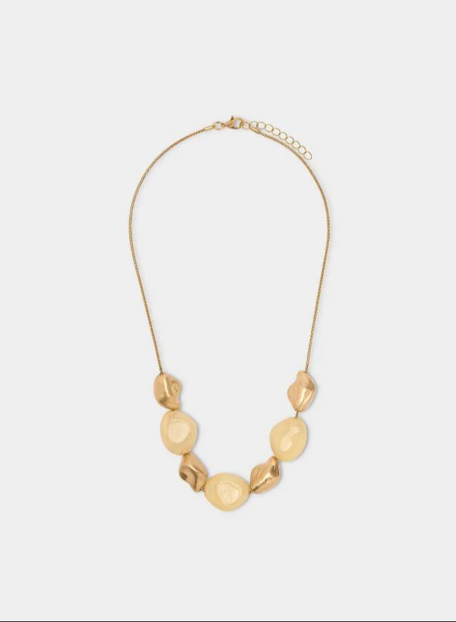 PARFOIS Beige Necklace with beads stone effect for Women | Best Price UAE