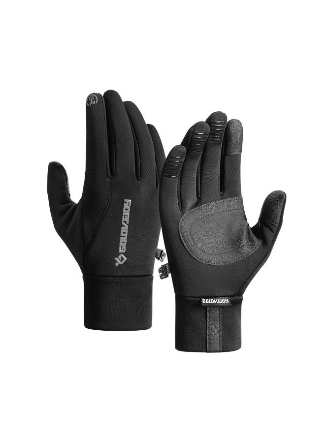 سيوسي قفازات ركوب شتوية للرجال مقاومة للرياح والرذاذ قفازات رياضية خارجية مبطنة بالفرو الحراري مع قبضة مانعة للانزلاق وأطراف أصابع تعمل باللمس ومشبك مانع للضياع لركوب الدراجات والقيادة (L) - Image 1