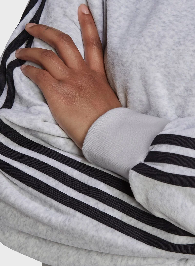 adidas Originals 3 Stripe Cropped Hoodie