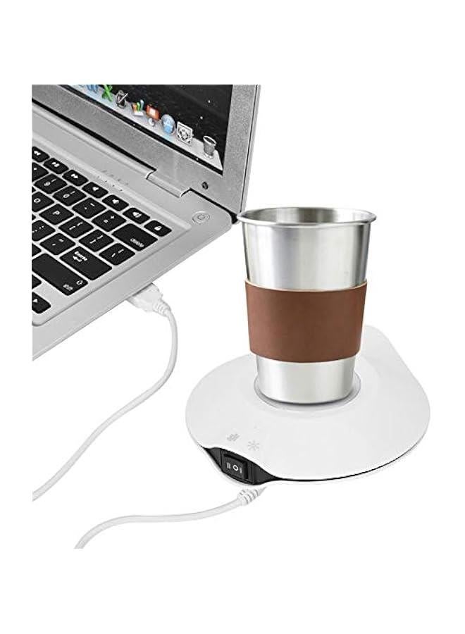 USB Coaster,Cup Pad,Coaster,USB Charging Mat,Insulated Pad Mat,Dual Use USB Cooler Warmer Cup Coffee Tea Beverage Cans Cooler & Warmer Heater Chilling Coasters,(White) - Image 1