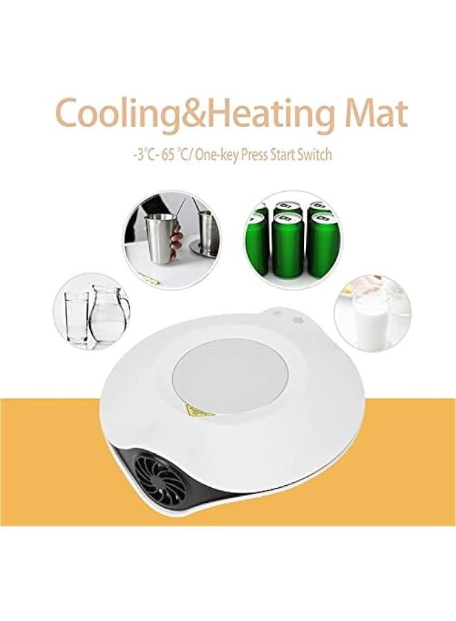 USB Coaster,Cup Pad,Coaster,USB Charging Mat,Insulated Pad Mat,Dual Use USB Cooler Warmer Cup Coffee Tea Beverage Cans Cooler & Warmer Heater Chilling Coasters,(White) - Image 3