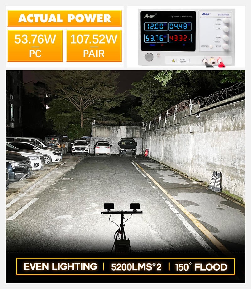Exzeit 120W 6 Inch Trator Work Light, 10400Lms Excavator Flood Light Offroad Lighting fits Farm Tractor Engineer Truck, 12/24V - Image 2