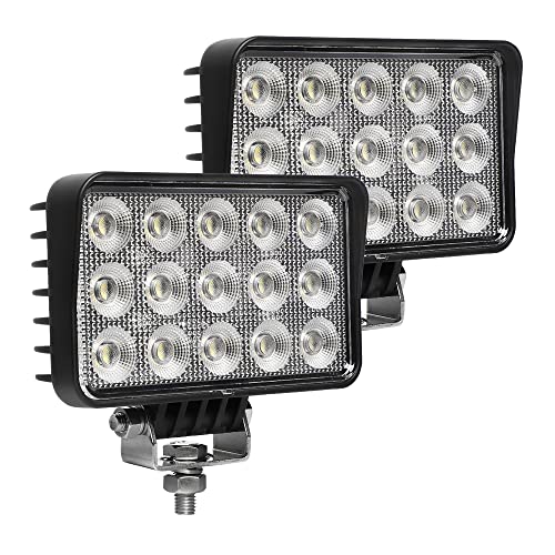 Exzeit 120W 6 Inch Trator Work Light, 10400Lms Excavator Flood Light Offroad Lighting fits Farm Tractor Engineer Truck, 12/24V - Image 1