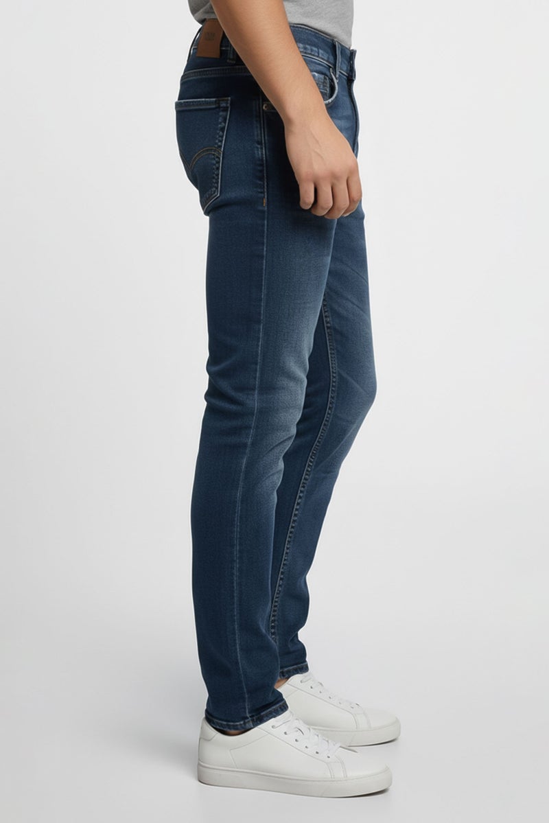 Replay Men Slim Fit Mickym Washed Denim Jeans, Navy - Image 4