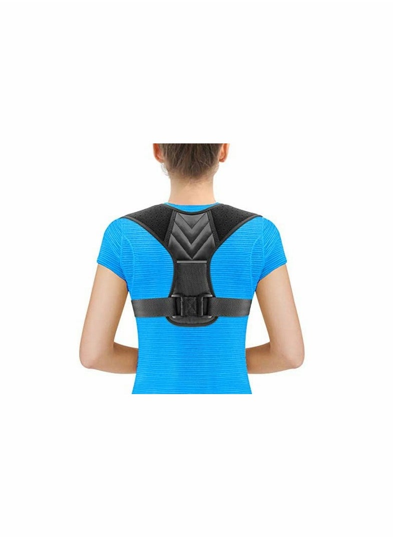 Generic - Adjustable Posture Corrector Upper Back Brace for Pain Relief Comfortable Breathable Design Universal Size for Neck Back Shoulder Support - Image 1