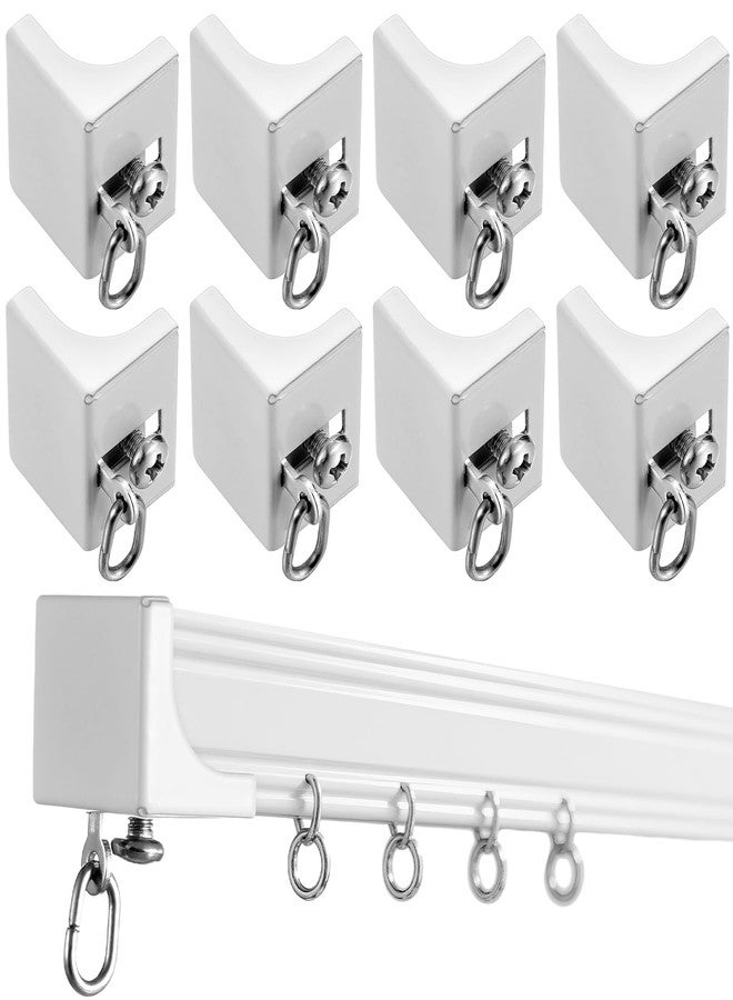 Zonon 8 Pcs End Caps for Curtain Track White Drapery Hook Curtain Track End Stop for Window - Image 1