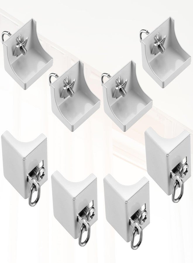 Zonon 8 Pcs End Caps for Curtain Track White Drapery Hook Curtain Track End Stop for Window - Image 3