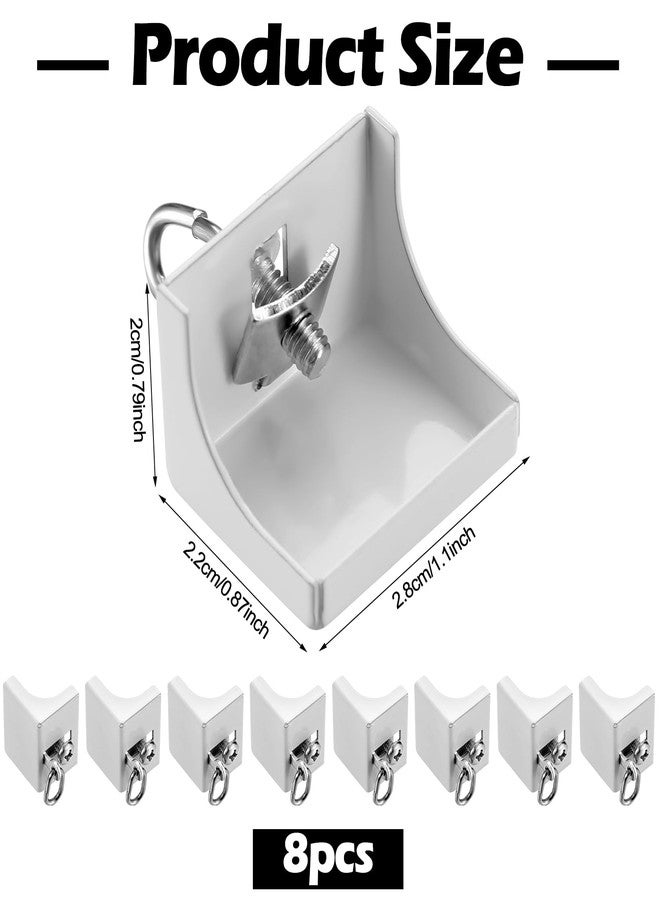 Zonon 8 Pcs End Caps for Curtain Track White Drapery Hook Curtain Track End Stop for Window - Image 2