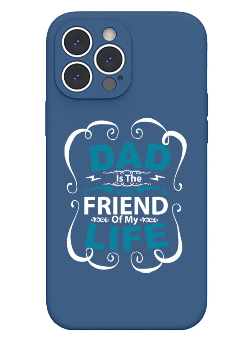 Theodor Protective Slim Fit Case Liquid Silicone Cover with Full Body Protection Anti-Scratch Shockproof Case For iPhone 13 Pro Blue  - Dad more than anyone else black copy - Image 1