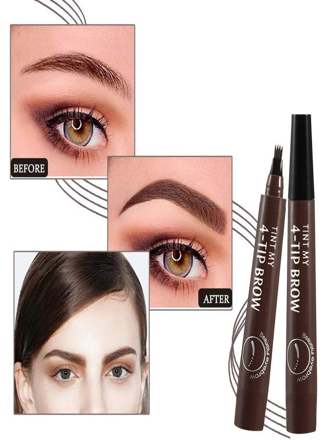 QUEMISS Microblading Eyebrow Pen 3D 4 Fork Tip Eyebrow Pencil Creates Lasting MakeUp Professional Natural Looking Brow Pen Cover Sparse Areas Daily Waterproof Brow Pencil - Image 4