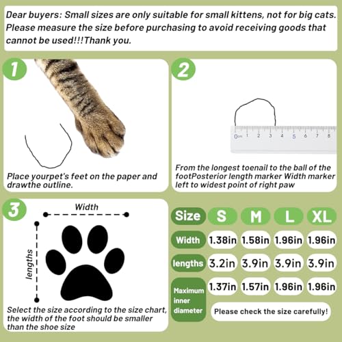 Esamploe 4 PCS Cat Mittens to Prevent Scratching,Mesh Breathable Cat Shoes,Adjustable Cats Anti Scratch Gloves,Suitable for Cats When Bathing and Nail Trimming (Black, L) - Image 4