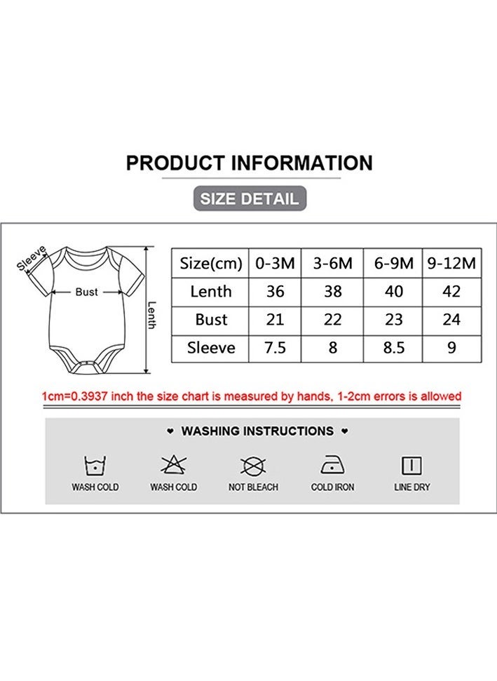 6-piece set of pure cotton jumpsuits for infants and young children, short-sleeved crawling clothes - Image 2