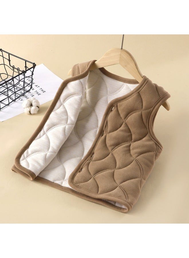 Children's Warm Vest For Autumn And Winter, Fleece-lined For Winter, Suitable For Students To Wear Under School Uniforms, Winter Padded Children's Vest, Thickened For Winter