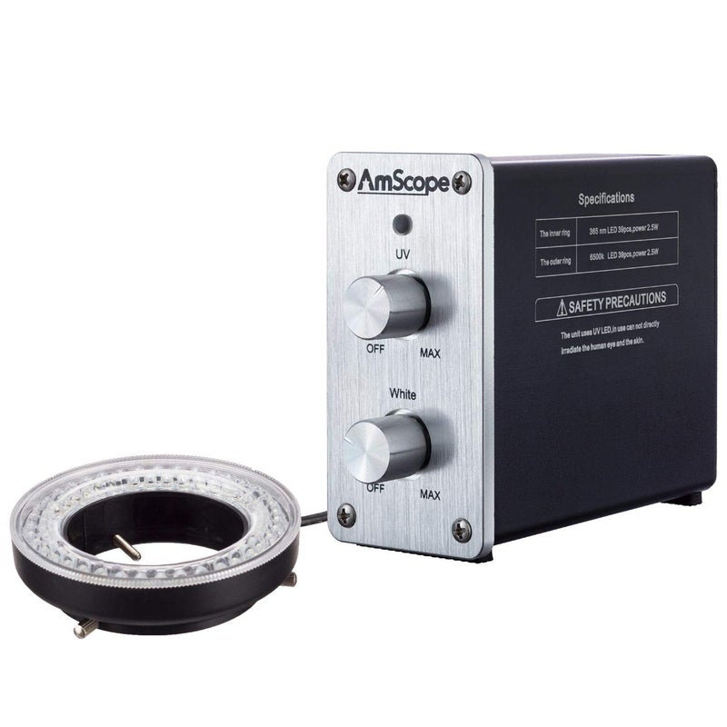 AmScope AmScope Dual Channel White Ultraviolet LED Ring Light  - Image 1