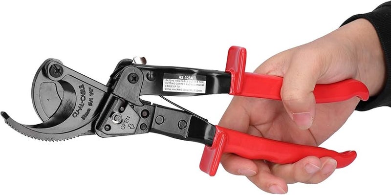 HS 325A Ratcheting Cable Cutter Crimping Tool with PVC Handle for Copper Aluminum Wires - Image 3