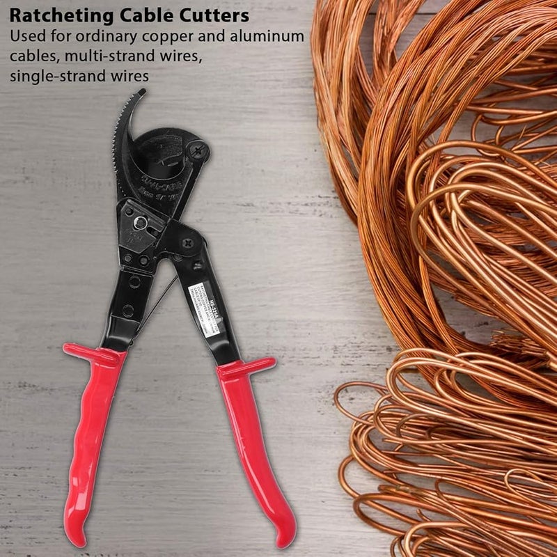 HS 325A Ratcheting Cable Cutter Crimping Tool with PVC Handle for Copper Aluminum Wires - Image 5