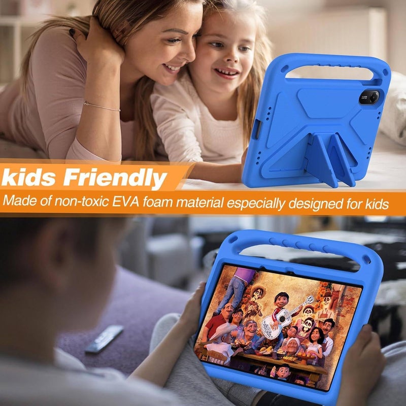 Vurtboly غطاء Vurtboly للأطفال متوافق مع Redmi Pad 2 مقاس 11 بوصة 2025، غطاء واقي كامل الجسم لطيف مع مقبض وحامل، غطاء خفيف الوزن مقاوم للصدمات مع حامل قابل للطي لـ Redmi Pad 2 مقاس 11 بوصة 2025 (أزرق) - Image 3