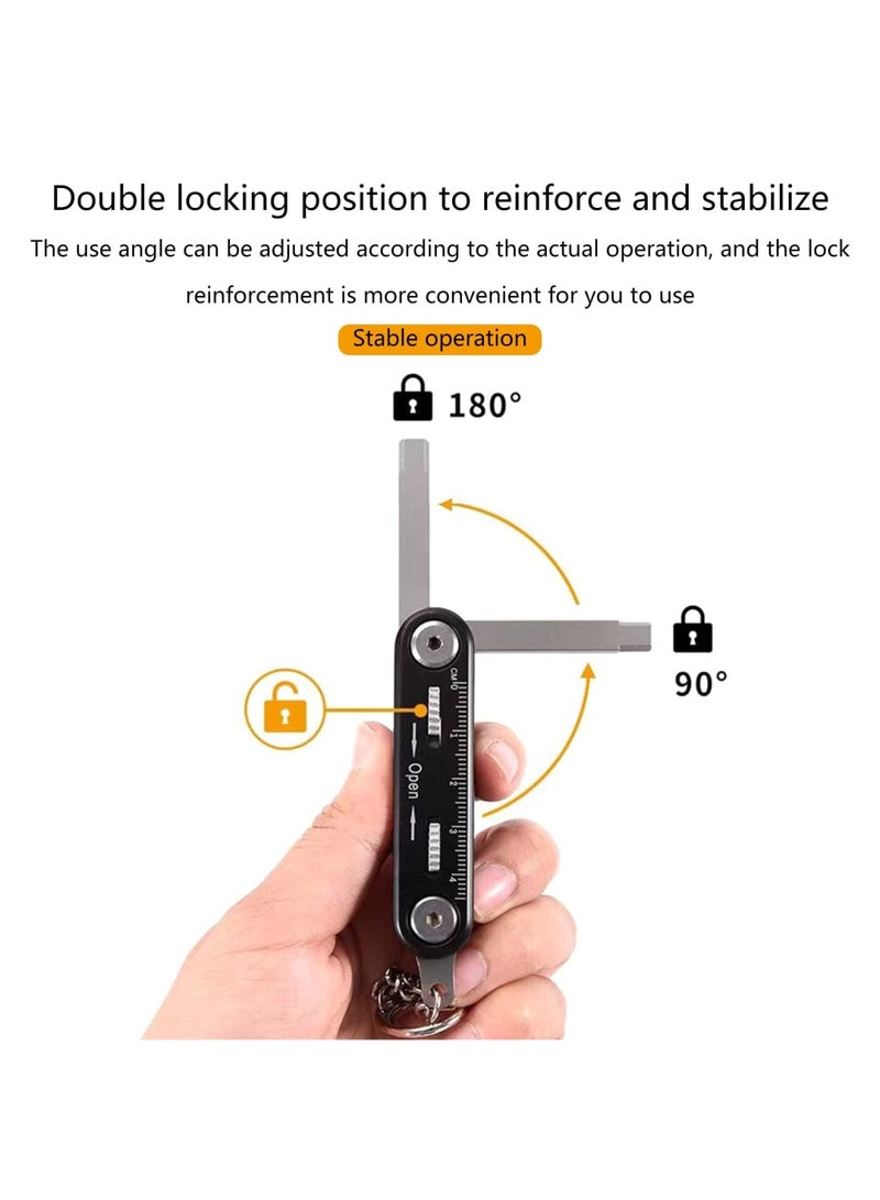 SYOSI 10 in 1 Portable EDC Multifunctional Folding Tool - Screwdriver and Hex Key Set, Mountain Cycle Portable Socket, Multipurpose Wrench Bicycle, Multi Tool Screwdriver Bike Allen Fix Wrench Screwdriver - Image 2
