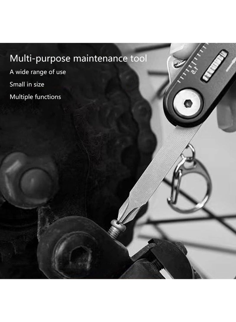 SYOSI 10 in 1 Portable EDC Multifunctional Folding Tool - Screwdriver and Hex Key Set, Mountain Cycle Portable Socket, Multipurpose Wrench Bicycle, Multi Tool Screwdriver Bike Allen Fix Wrench Screwdriver - Image 5