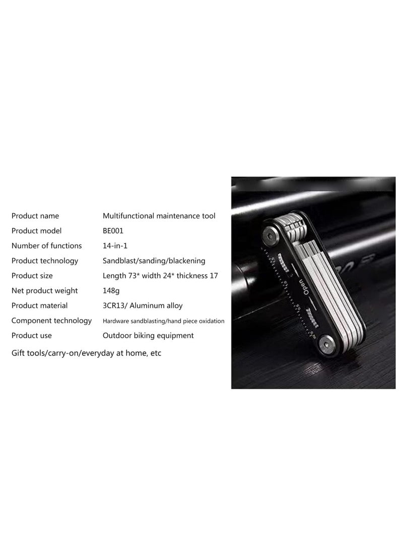 SYOSI 10 in 1 Portable EDC Multifunctional Folding Tool - Screwdriver and Hex Key Set, Mountain Cycle Portable Socket, Multipurpose Wrench Bicycle, Multi Tool Screwdriver Bike Allen Fix Wrench Screwdriver - Image 4