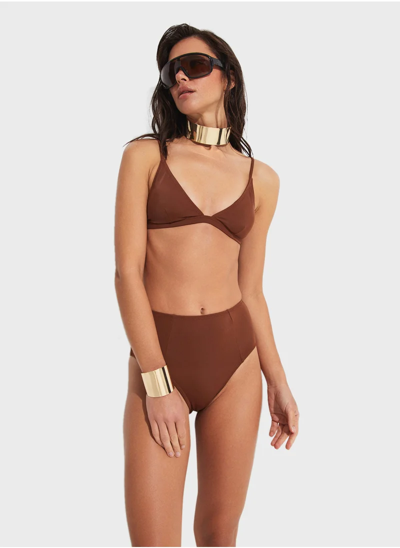 جون Plunge Neck High Leg Bikinis