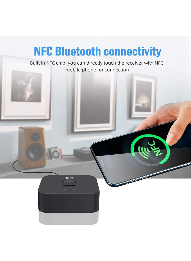 Bluetooth 5.0 Audio Receiver Adapter NFC Wireless Bluetooth Extender 3.5Mm AUX or RCA Input Speaker Bluetooth Audio Adapter for Music Streaming Audio Systems Car and Home Stereo Theater Systems - Image 3