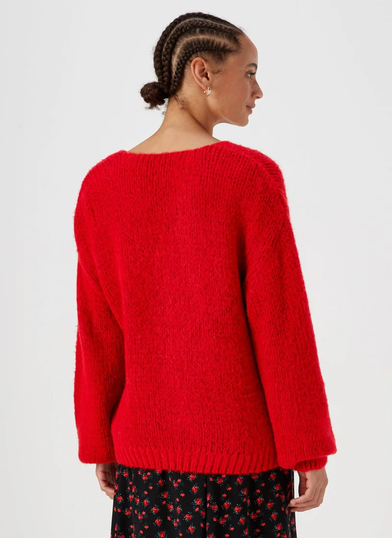 Matalan Red V-Neck Jumper