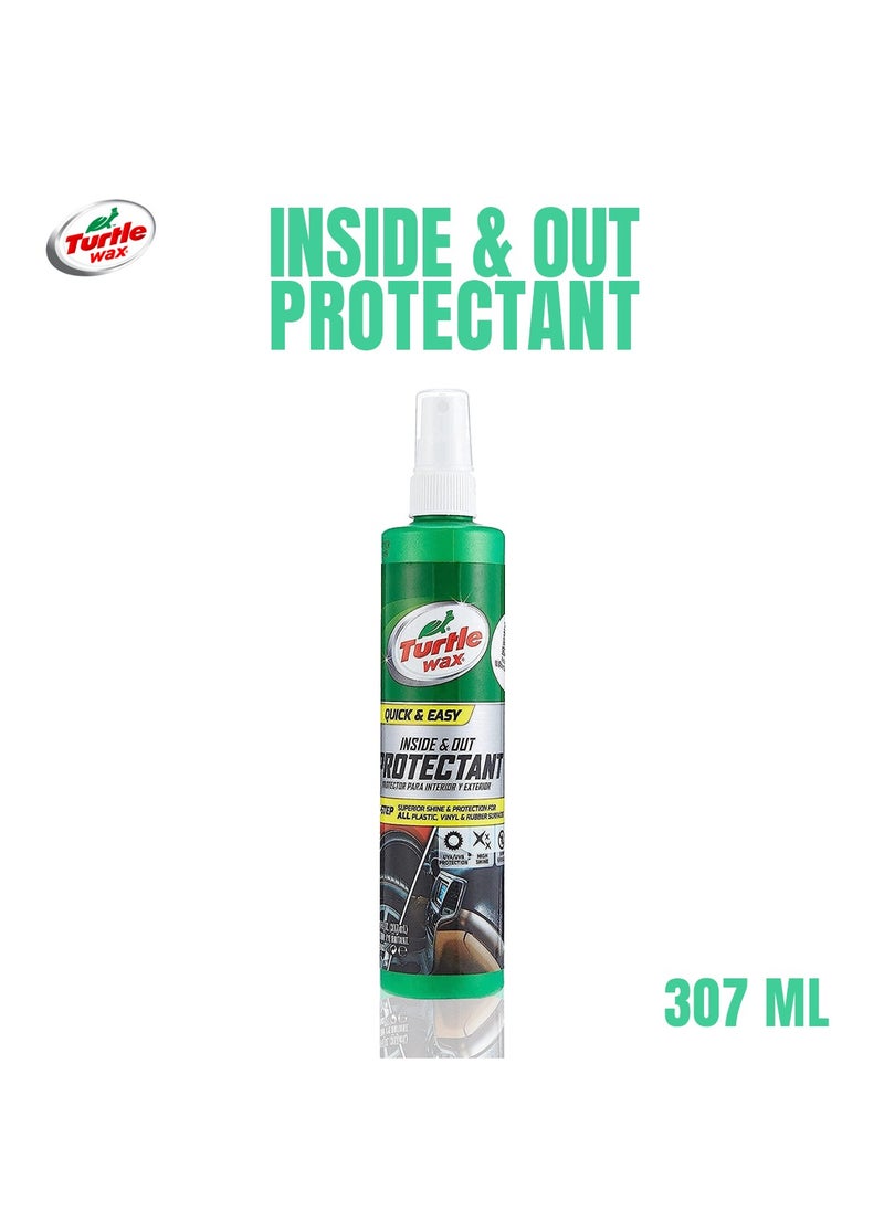 TurtleWax - Turtle Wax Quick and Easy Inside And Out Protectant Deep Rich Shine And Protection For Plastic Vinyl Rubber 307ml - Image 1