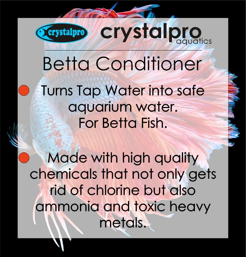 crystalpro مكيف مياه كريستال برو بيتا 4.22 أونصة - يعالج 660 جالون - يحيّد الكلور والأمونيا مكثف لمكيف مياه سمك البيتا لبركة سمك البيتا - ملحقات بركة سمك البيتا - Image 4