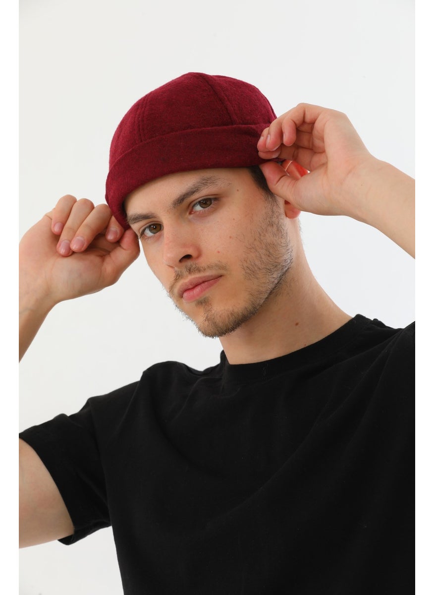 Elif Iç Giyim Elif Underwear Stamped Burgundy Back Adjustable Retro Hip-Hop Skullcap Hat  - Image 1