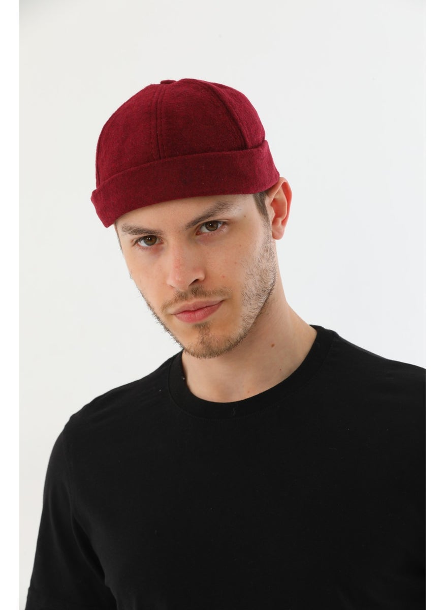 Elif Iç Giyim Elif Underwear Stamped Burgundy Back Adjustable Retro Hip-Hop Skullcap Hat  - Image 2