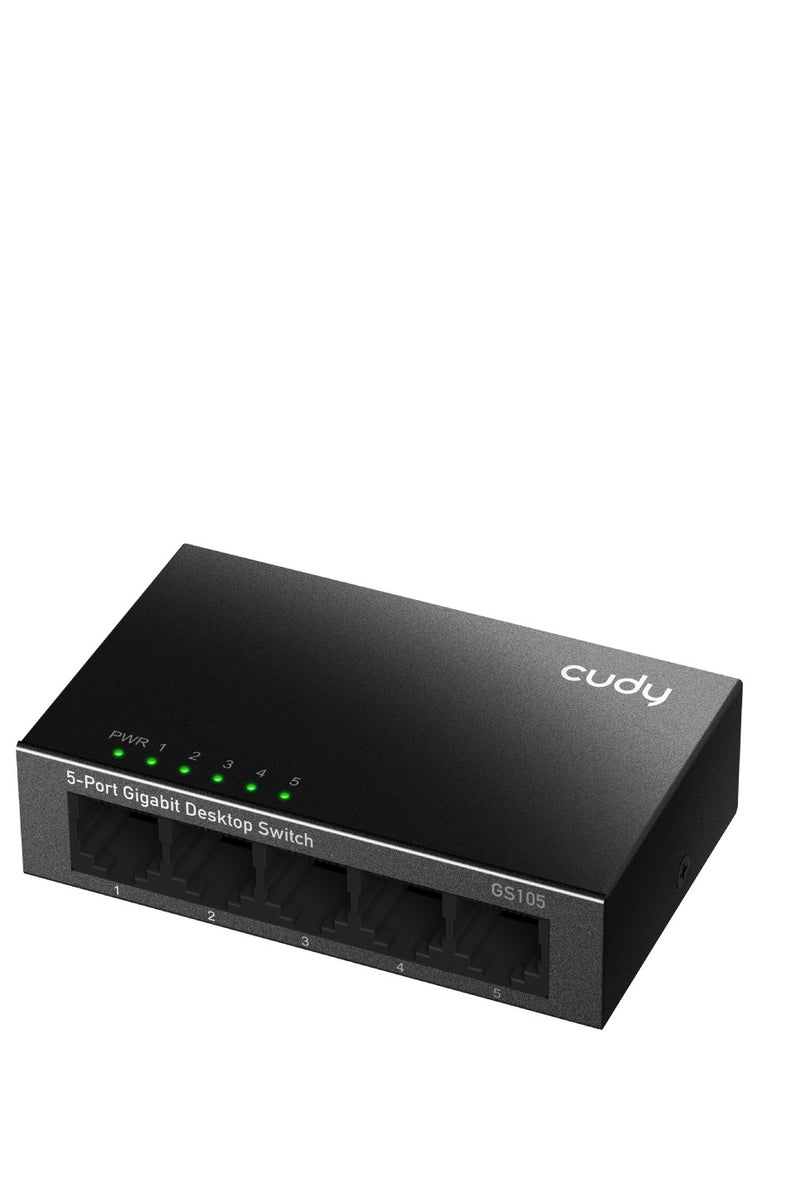 cudy GS105 5-Port Gigabit Unmanaged Ethernet Switch – Metal Casing, Compact, Desktop & Wall-Mount - Image 1