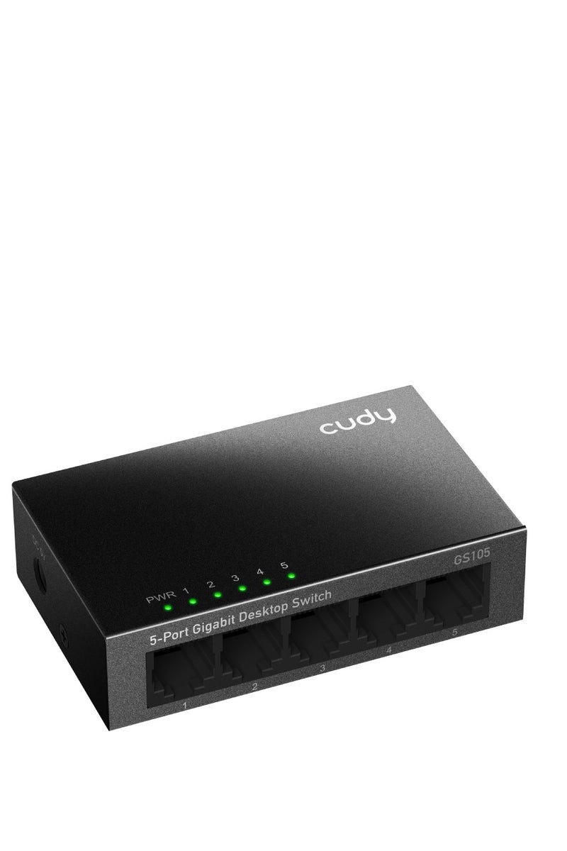 cudy GS105 5-Port Gigabit Unmanaged Ethernet Switch – Metal Casing, Compact, Desktop & Wall-Mount - Image 2