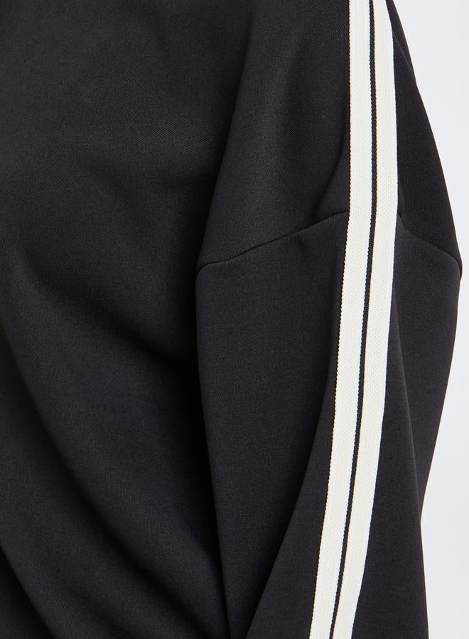 ستايلي سويت شيرت طويل واسع بتفاصيل شريطية - Image 4