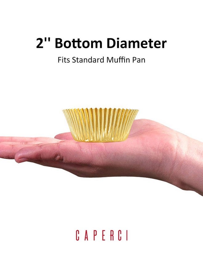 Caperci Standard Cupcake Liners Gold Foil Muffin Baking Cups 150-Pack - Premium Greaseproof & Sturdy Cupcake Papers - Image 3