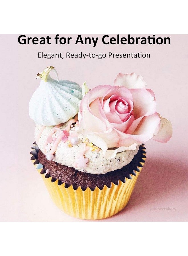 Caperci Standard Cupcake Liners Gold Foil Muffin Baking Cups 150-Pack - Premium Greaseproof & Sturdy Cupcake Papers - Image 2