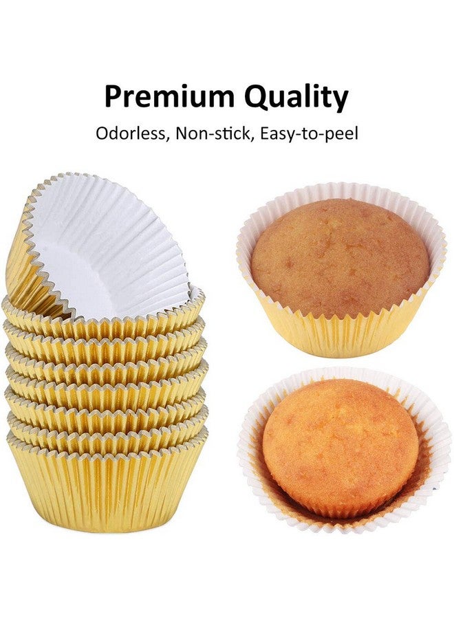 Caperci Standard Cupcake Liners Gold Foil Muffin Baking Cups 150-Pack - Premium Greaseproof & Sturdy Cupcake Papers - Image 5