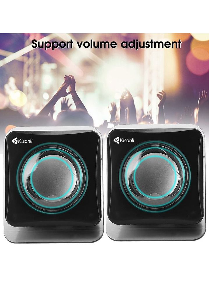 كيسونلي مجموعة مكبرات صوت متعددة الوسائط مع مدخل AUX ومكبري صوت ومنفذ USB 2.0 مع التحكم في مستوى الصوت، مكبرات صوت عالية الجودة KISONLI V410 - Image 1