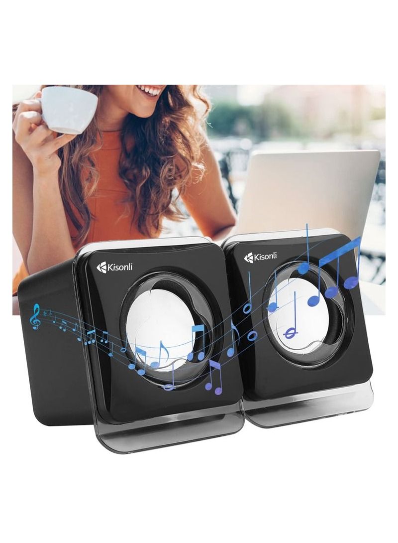 كيسونلي مجموعة مكبرات صوت متعددة الوسائط مع مدخل AUX ومكبري صوت ومنفذ USB 2.0 مع التحكم في مستوى الصوت، مكبرات صوت عالية الجودة KISONLI V410 - Image 2