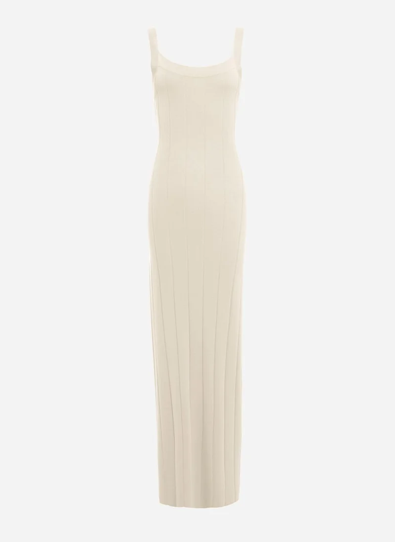 Lichi Open-back maxi dress in rib-knit jersey
