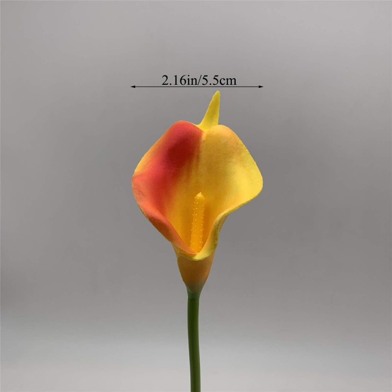 Crafjie 22pcs 13.4 Inch Orange Flowers Artificial Calla Lily Flowers  for Home Decor for Spring Flowers  Home Kitchen  Wedding Decorations  and centerpieces(Sunset) - Image 4