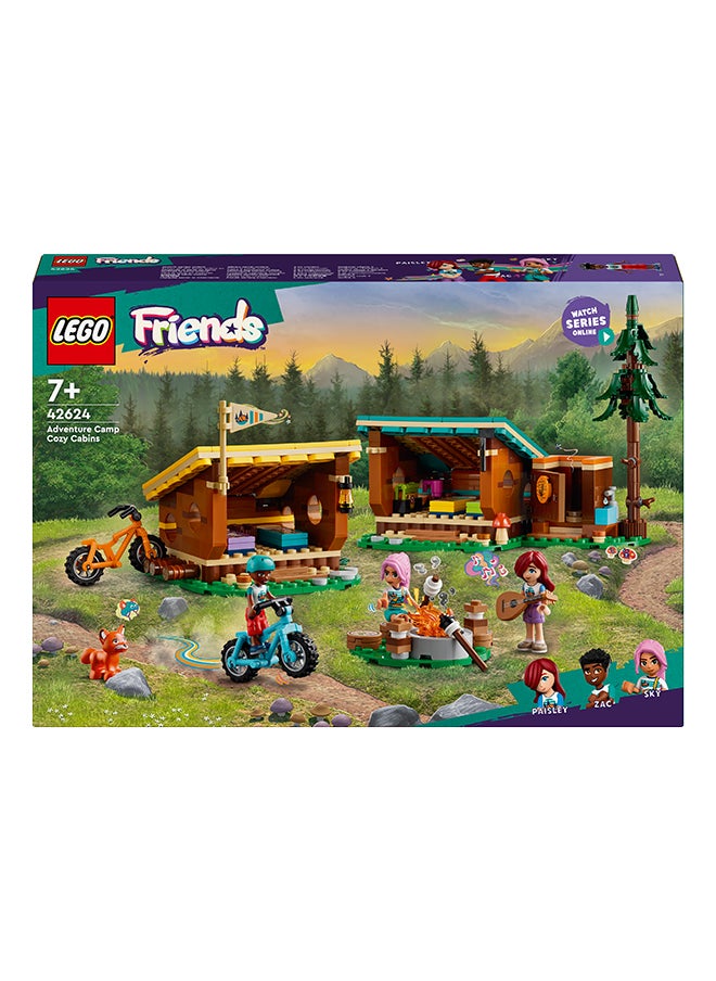 LEGO Friends Adventure Camp Cosy Cabins Camping Toy Set, Kids’ Nature Playset, Pretend Play For Girls And Boys Aged 7 Years And Over With 3 Mini-Doll Characters And A Fox (437 Pieces) 42624  - Image 2