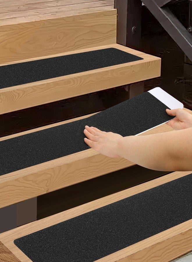 SMILOOL Outdoor Stair Treads Non-Slip Weather Resistant, 6" x 24" 5 Pack, Pre-Cut Anti Slip Step Strips, Waterproof Grip Tape for Stairs Steps Staircases, Black - Image 1