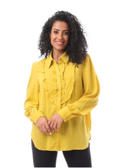 Puffy Sleeves Soft Georgette Blouse With Ruffle -Mustard - pzsku/Z3409E1DB4B10D483E504Z/45/_/1706962161/c679c5b1-e843-4964-a292-02c7b8714aa2