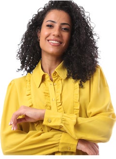 Puffy Sleeves Soft Georgette Blouse With Ruffle -Mustard - pzsku/Z3409E1DB4B10D483E504Z/45/_/1706962162/60a88239-7312-49e3-91f9-ca4e35cd019a