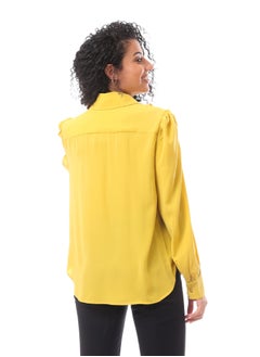 Puffy Sleeves Soft Georgette Blouse With Ruffle -Mustard - pzsku/Z3409E1DB4B10D483E504Z/45/_/1706962162/6d74dcae-e09a-4865-8648-83714e5c8482