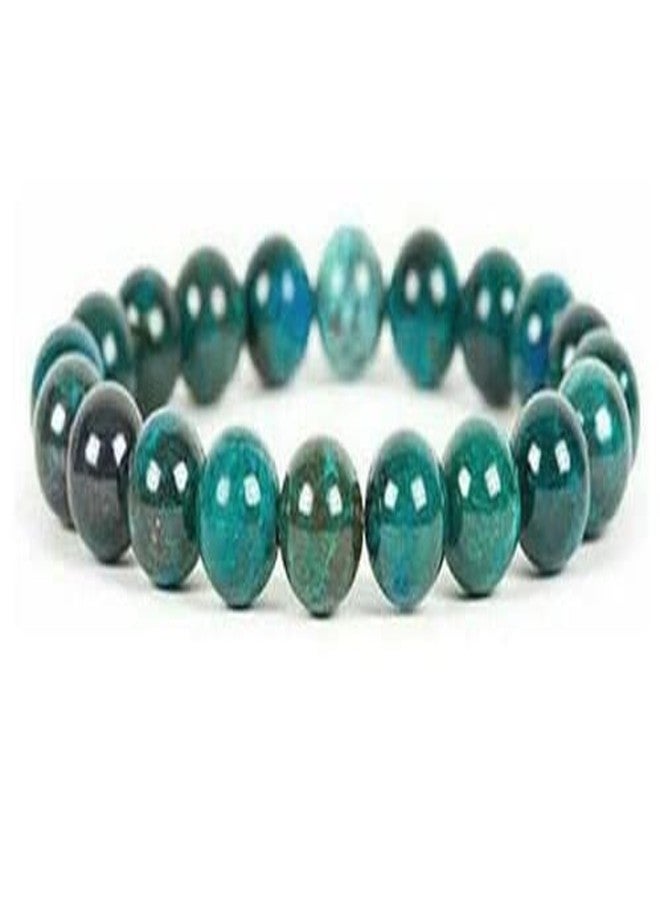 Pachamama Essentials Natural Gemstone Bracelet 7-7.5 In Stretch Gems Stones 8mm Round - Beads Healing Crystals Quartz - Chakra Bracelet (Chrysocolla)